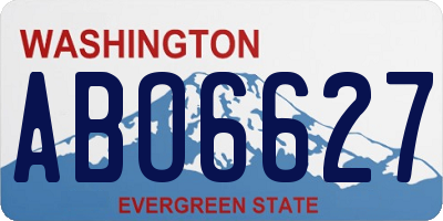 WA license plate ABO6627