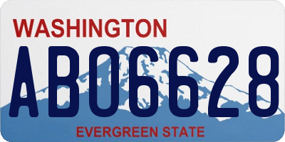 WA license plate ABO6628