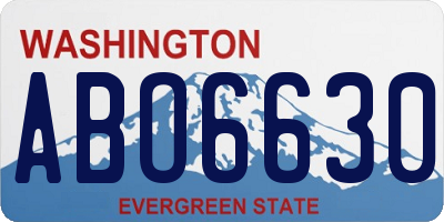 WA license plate ABO6630