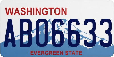 WA license plate ABO6633