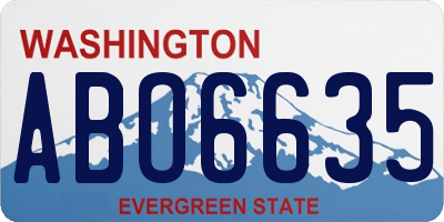 WA license plate ABO6635