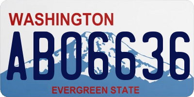 WA license plate ABO6636
