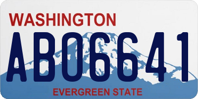 WA license plate ABO6641