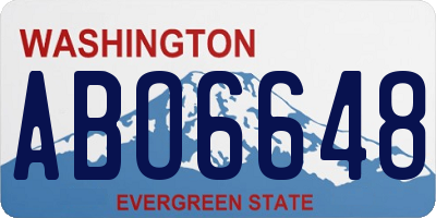 WA license plate ABO6648