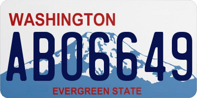 WA license plate ABO6649