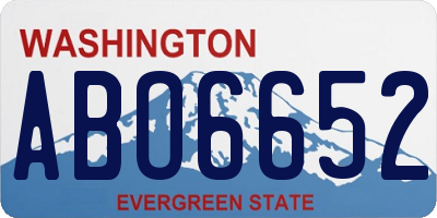 WA license plate ABO6652
