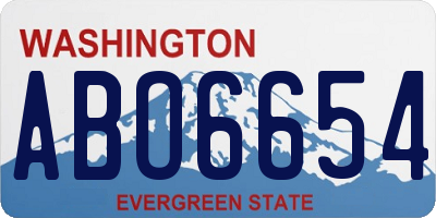 WA license plate ABO6654