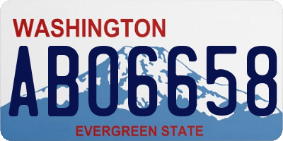 WA license plate ABO6658