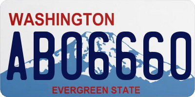 WA license plate ABO6660