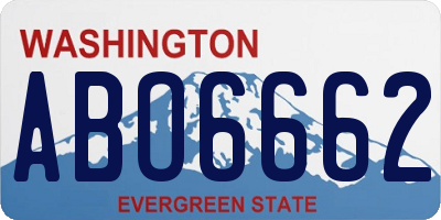 WA license plate ABO6662