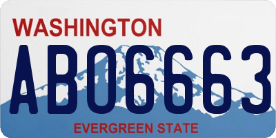 WA license plate ABO6663