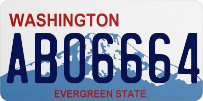 WA license plate ABO6664