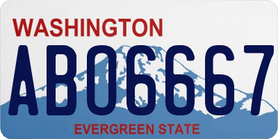 WA license plate ABO6667