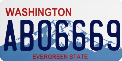 WA license plate ABO6669