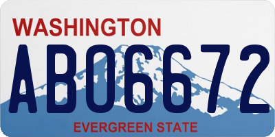 WA license plate ABO6672