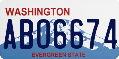 WA license plate ABO6674