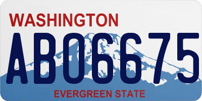 WA license plate ABO6675