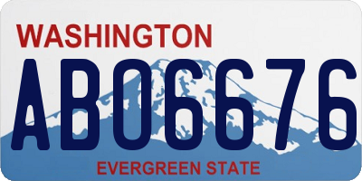 WA license plate ABO6676