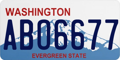 WA license plate ABO6677