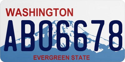WA license plate ABO6678