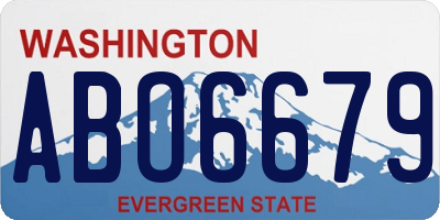 WA license plate ABO6679