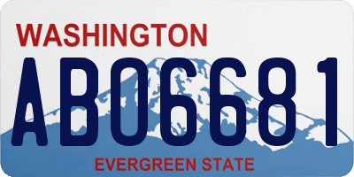WA license plate ABO6681