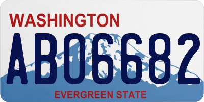 WA license plate ABO6682