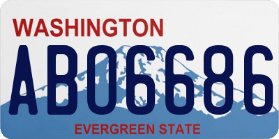 WA license plate ABO6686