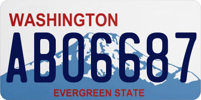 WA license plate ABO6687