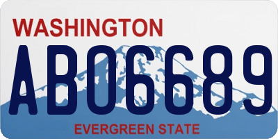 WA license plate ABO6689