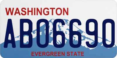 WA license plate ABO6690