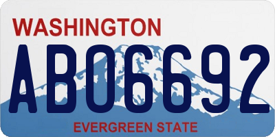 WA license plate ABO6692