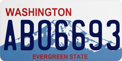 WA license plate ABO6693