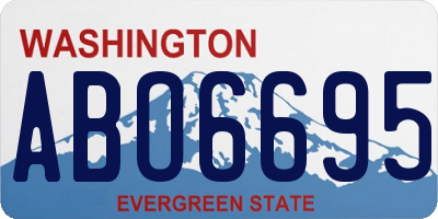 WA license plate ABO6695