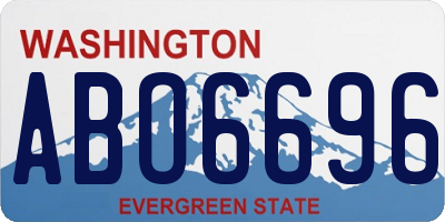 WA license plate ABO6696