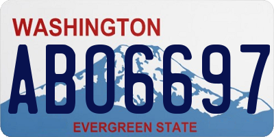 WA license plate ABO6697