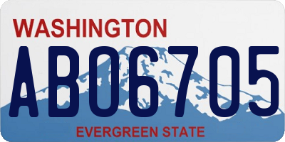 WA license plate ABO6705