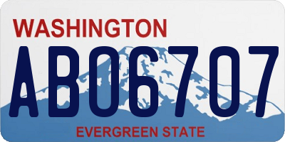 WA license plate ABO6707