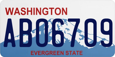 WA license plate ABO6709
