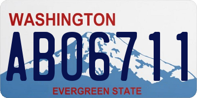 WA license plate ABO6711