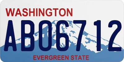 WA license plate ABO6712