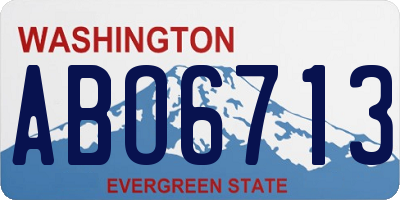 WA license plate ABO6713