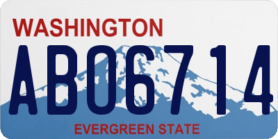 WA license plate ABO6714