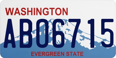 WA license plate ABO6715