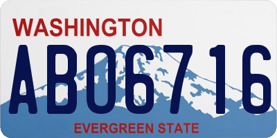 WA license plate ABO6716