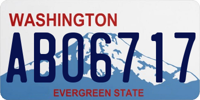 WA license plate ABO6717