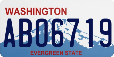WA license plate ABO6719