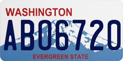 WA license plate ABO6720