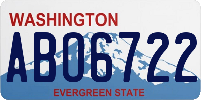 WA license plate ABO6722