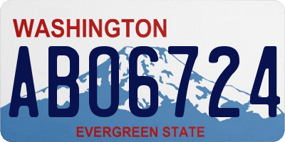 WA license plate ABO6724